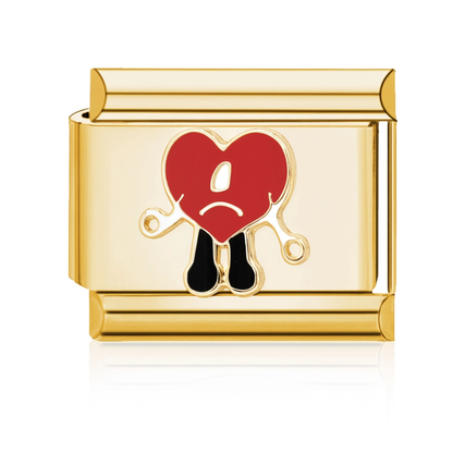 Sad Heart Italian Charm - Gold