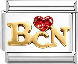 BCN Heart Italian Charm - Silver