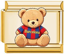 Barcelona Teddy Bear Italian Charm - Gold