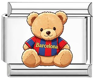 Barcelona Teddy Bear Italian Charm - Silver
