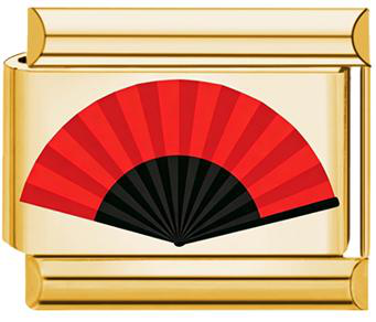 Spanish Fan Italian Charm - Gold