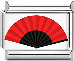 Spanish Fan Italian Charm - Silver