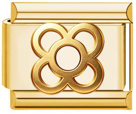 Linked Rings Italian Charm - Gold