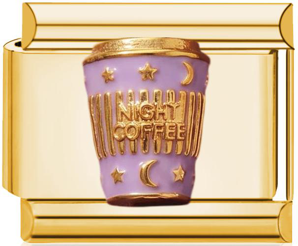 Tumbler Purple Italian Charm Gold