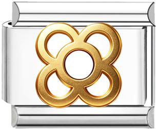 Linked Rings Italian Charm - Silver