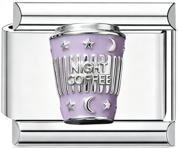 Night Latte Cup Italian Charm Silver