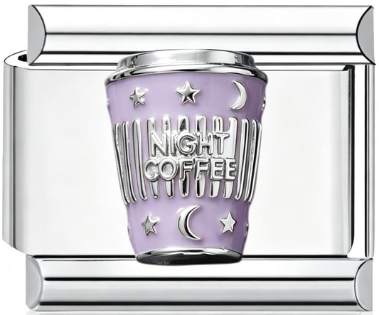 Night Latte Cup Italian Charm Silver