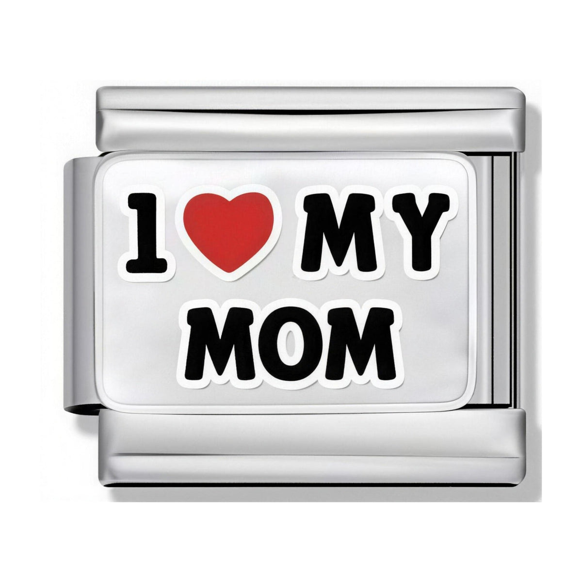 I Love My Mom Italian charm in silver - Barcelona souvenir