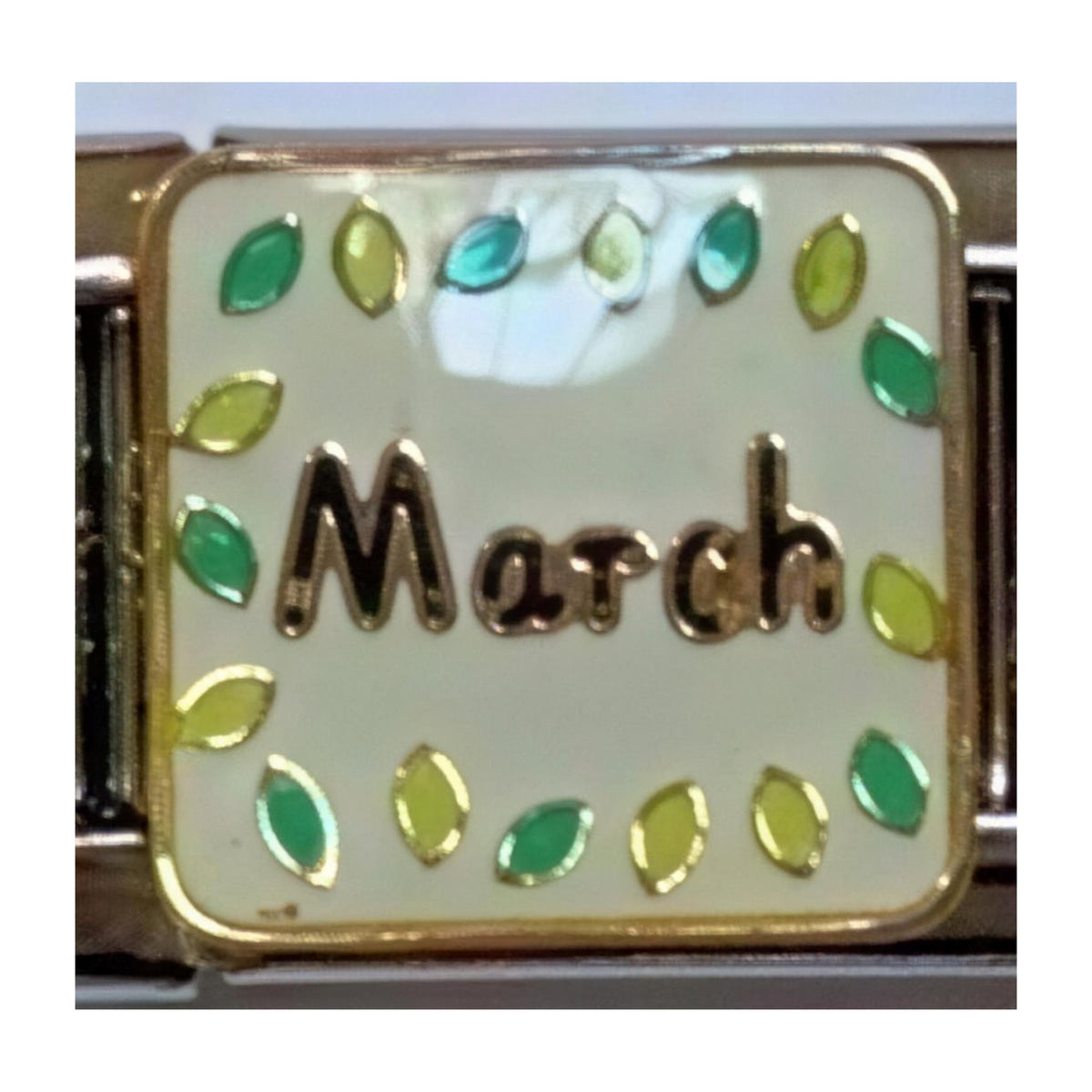March Italian charm in silver - Barcelona souvenir