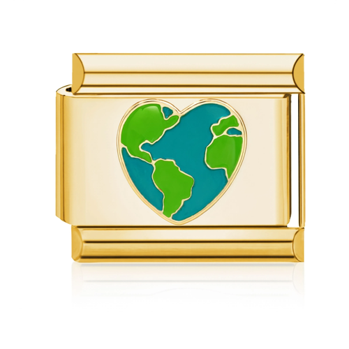 World Heart Italian Charm - Gold