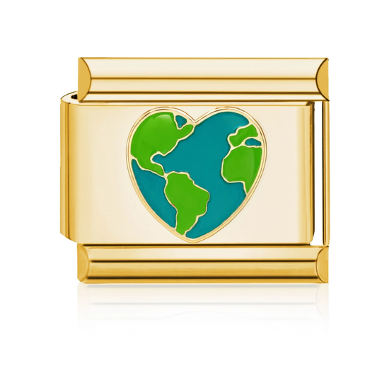 World Heart Italian Charm - Gold