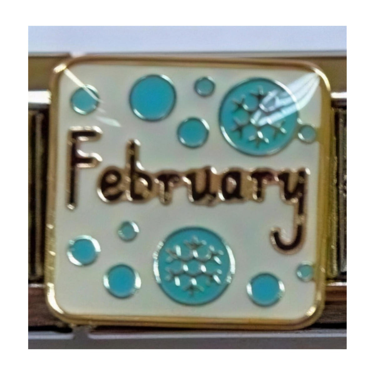 February Italian charm in silver - Barcelona souvenir