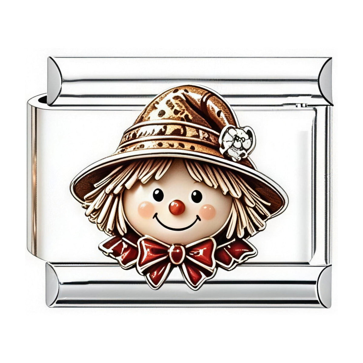 Scarecrow Italian charm in silver - Barcelona souvenir