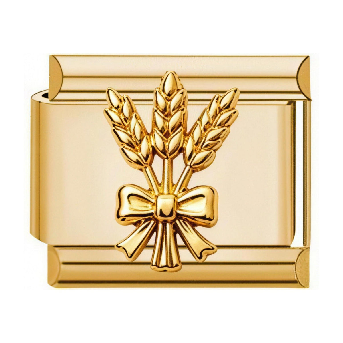 Wheat Bundle Italian charm in gold - Barcelona souvenir