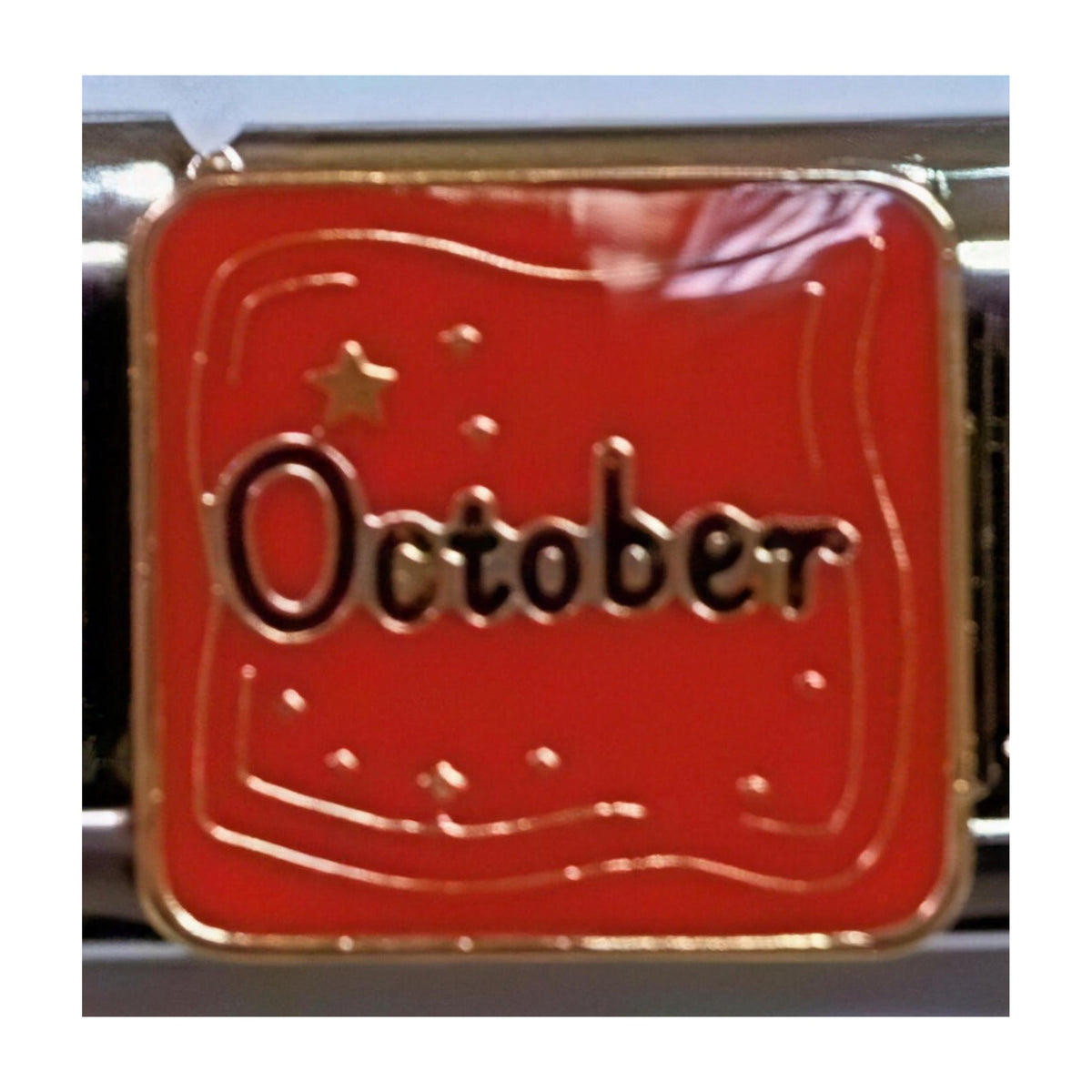 October Italian charm in silver - Barcelona souvenir
