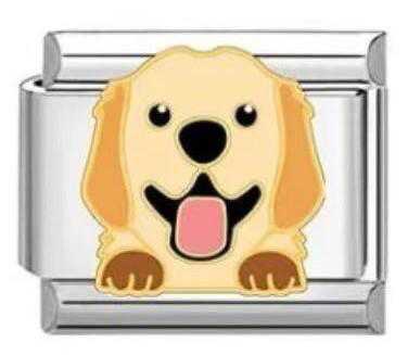 Golden Retriever Italian Charm - Silver