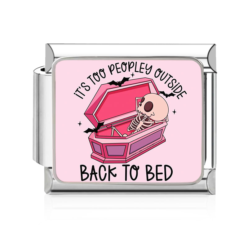Back to Bed Coffin Italian charm in silver - Barcelona souvenir