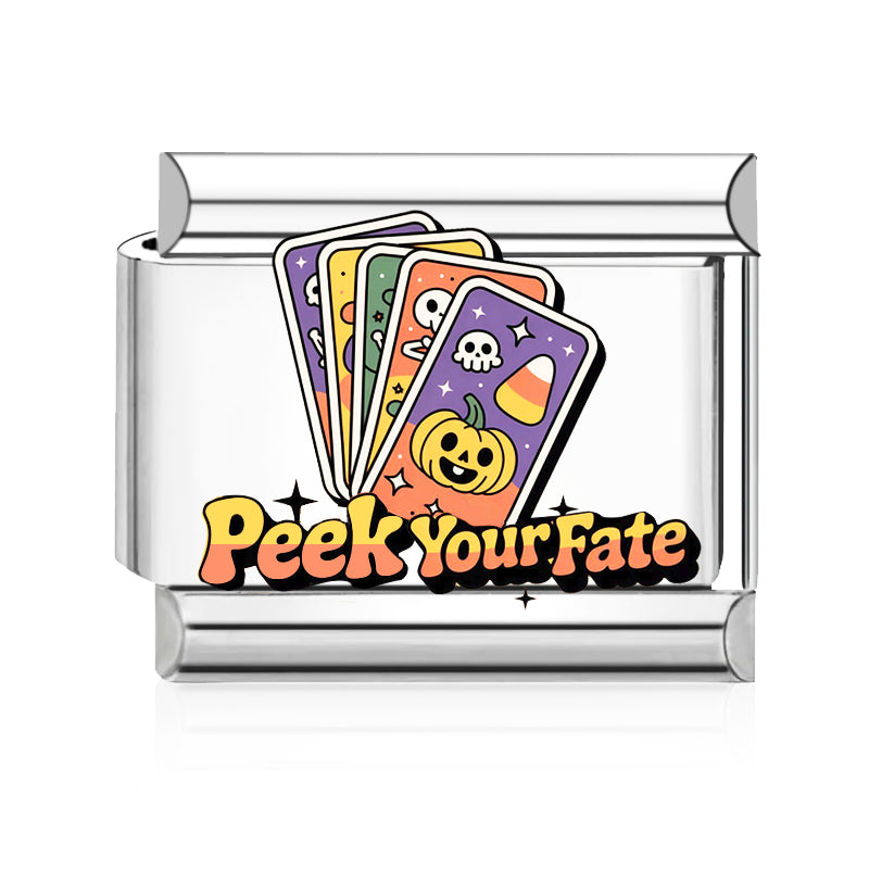 Peek Your Fate Tarot Italian charm in silver - Barcelona souvenir