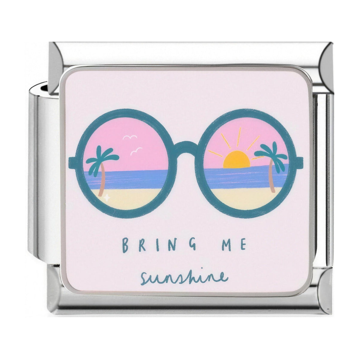 Bring Me Sunshine Sunglasses Italian charm in silver - Barcelona souvenir