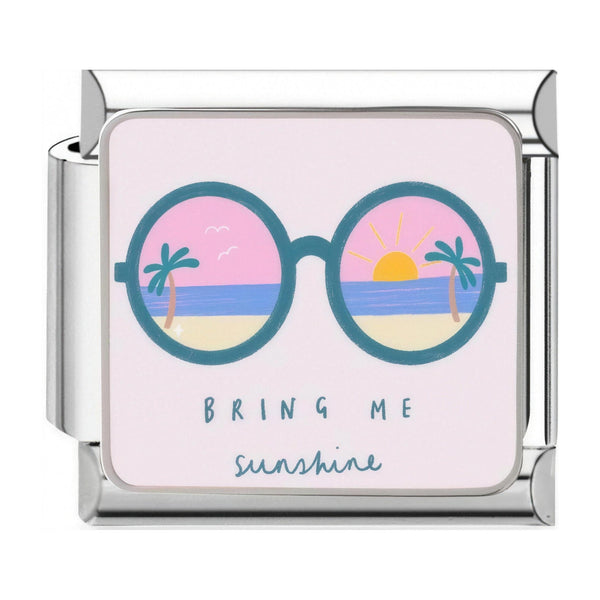 Bring Me Sunshine Sunglasses Italian charm in silver - Barcelona souvenir