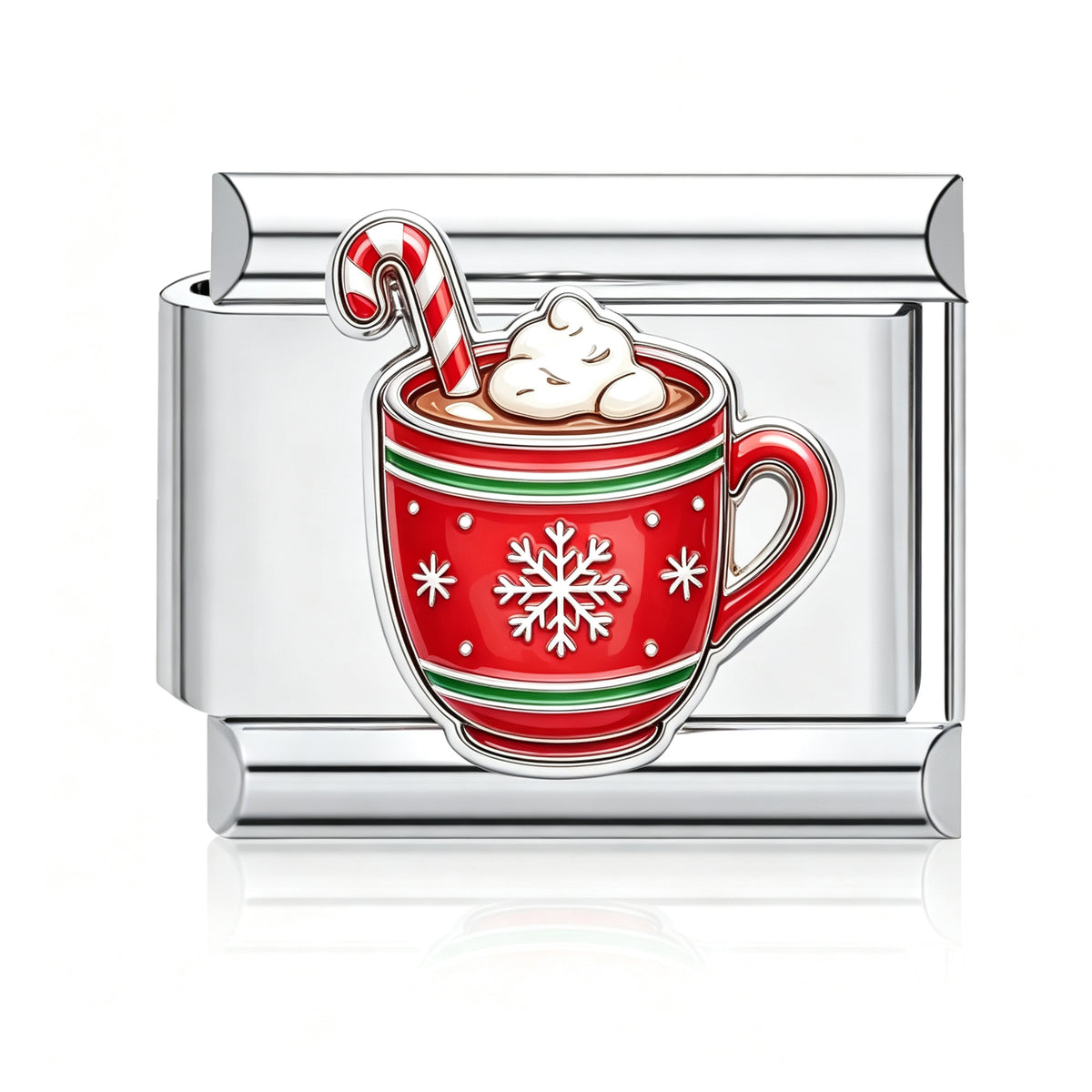 Hot Cocoa Mug Italian charm in silver - Barcelona souvenir