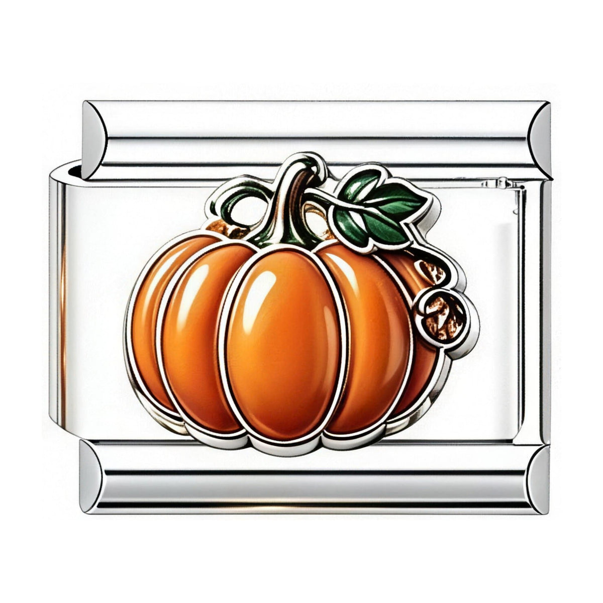 Pumpkin Italian charm in silver - Barcelona souvenir