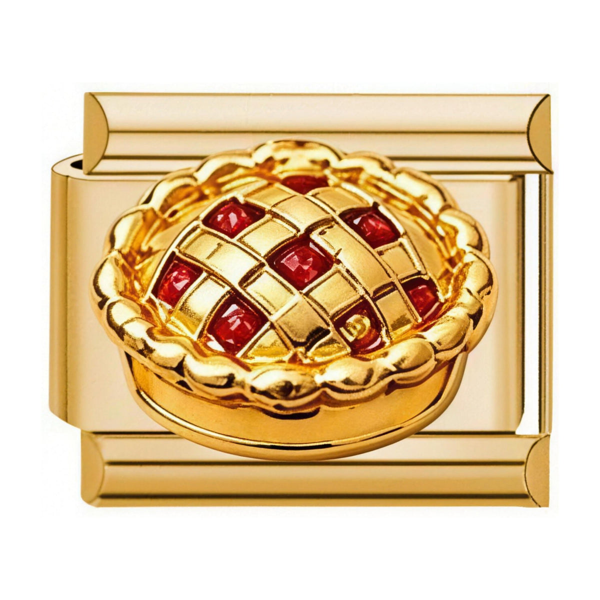 Lattice Pie Italian charm in gold - Barcelona souvenir