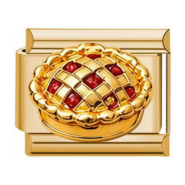 Lattice Pie Italian charm in gold - Barcelona souvenir