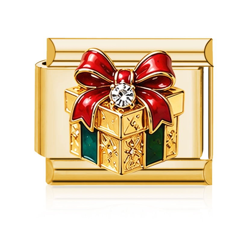 Crystal Christmas Gift Italian charm in gold - Barcelona souvenir