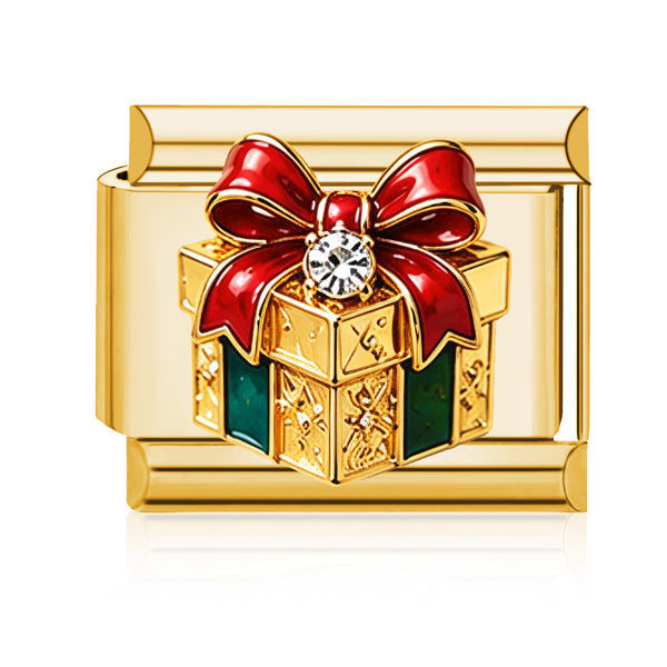 Crystal Christmas Gift Italian charm in gold - Barcelona souvenir