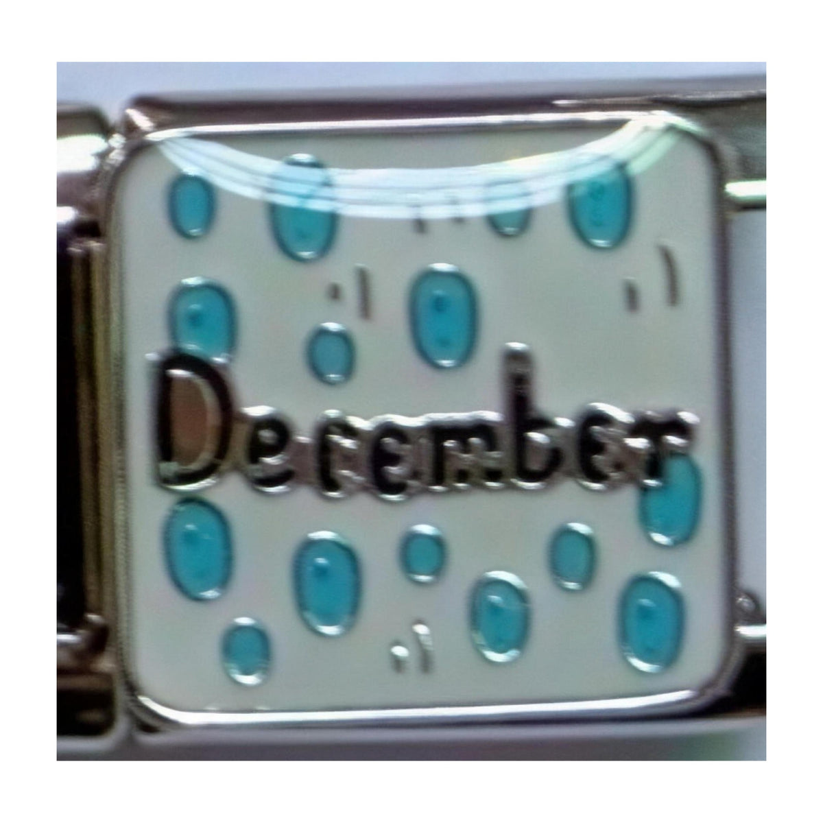 December Italian charm in silver - Barcelona souvenir