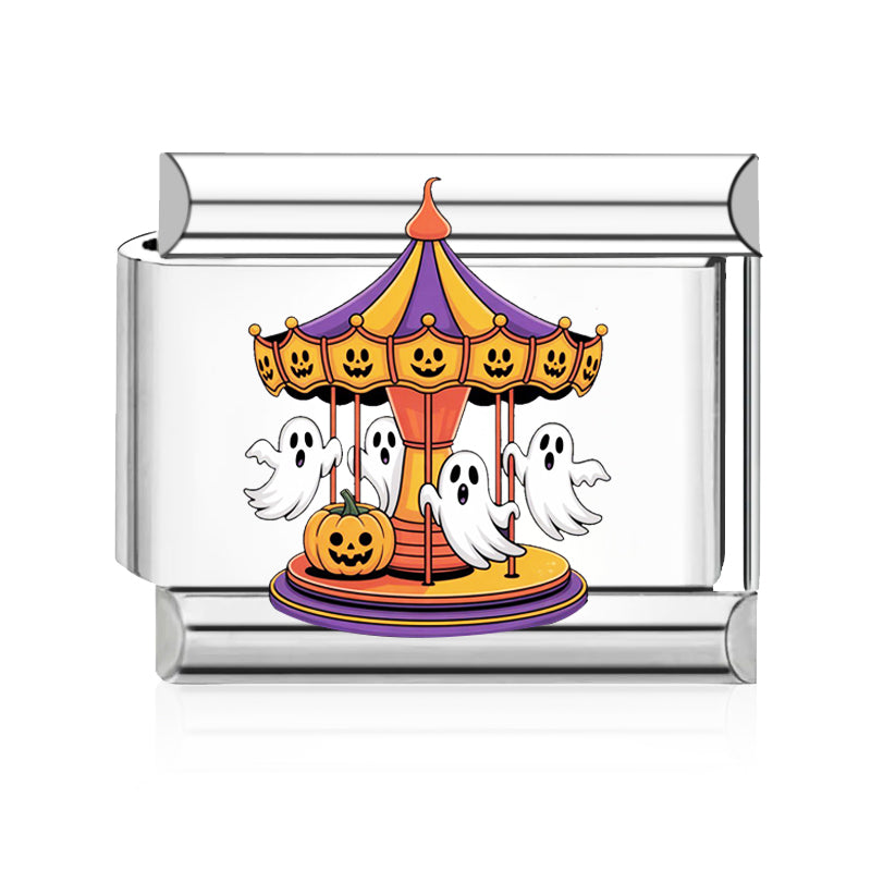 Ghost Carousel Italian charm in silver - Barcelona souvenir