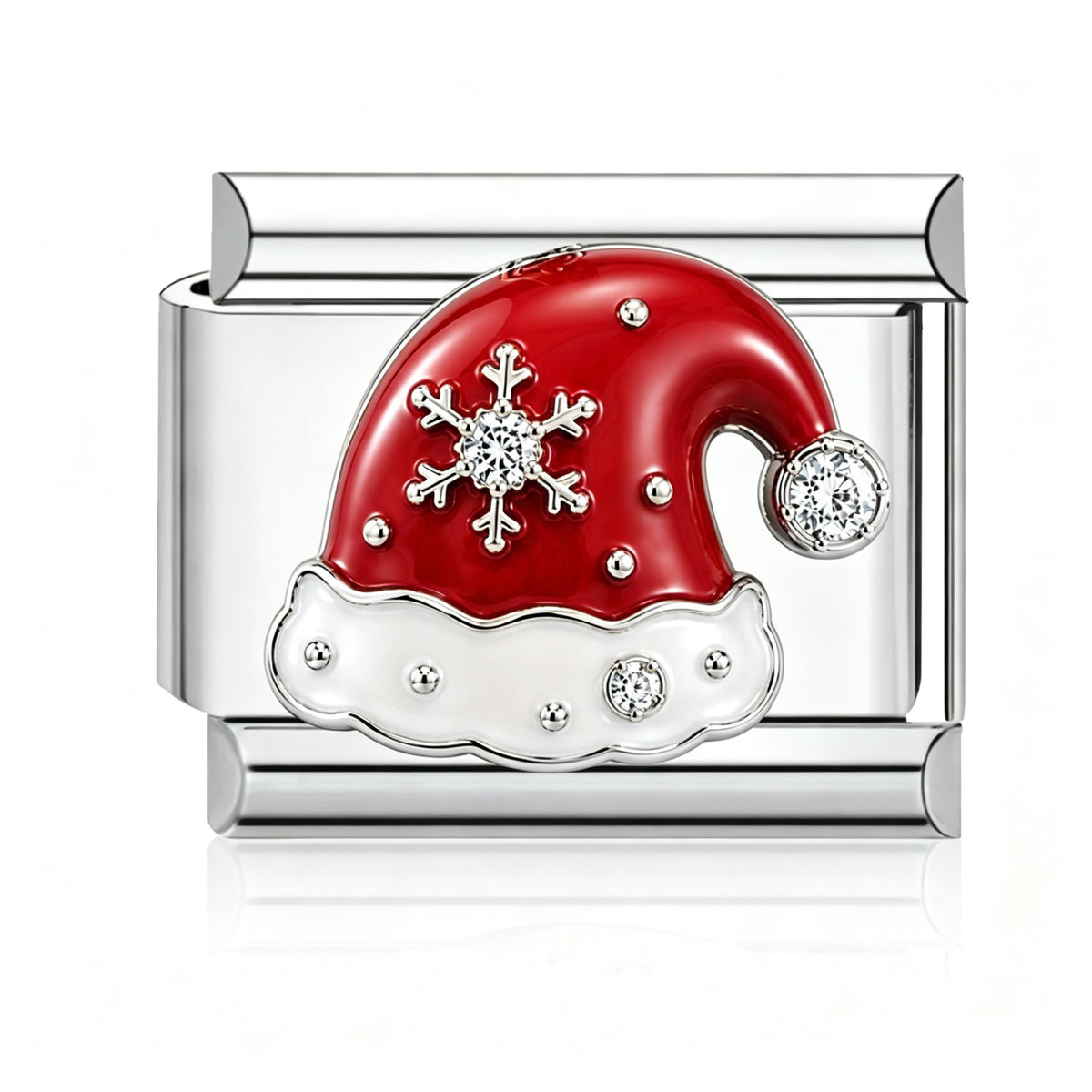 Santa Hat Italian charm in silver - Barcelona souvenir