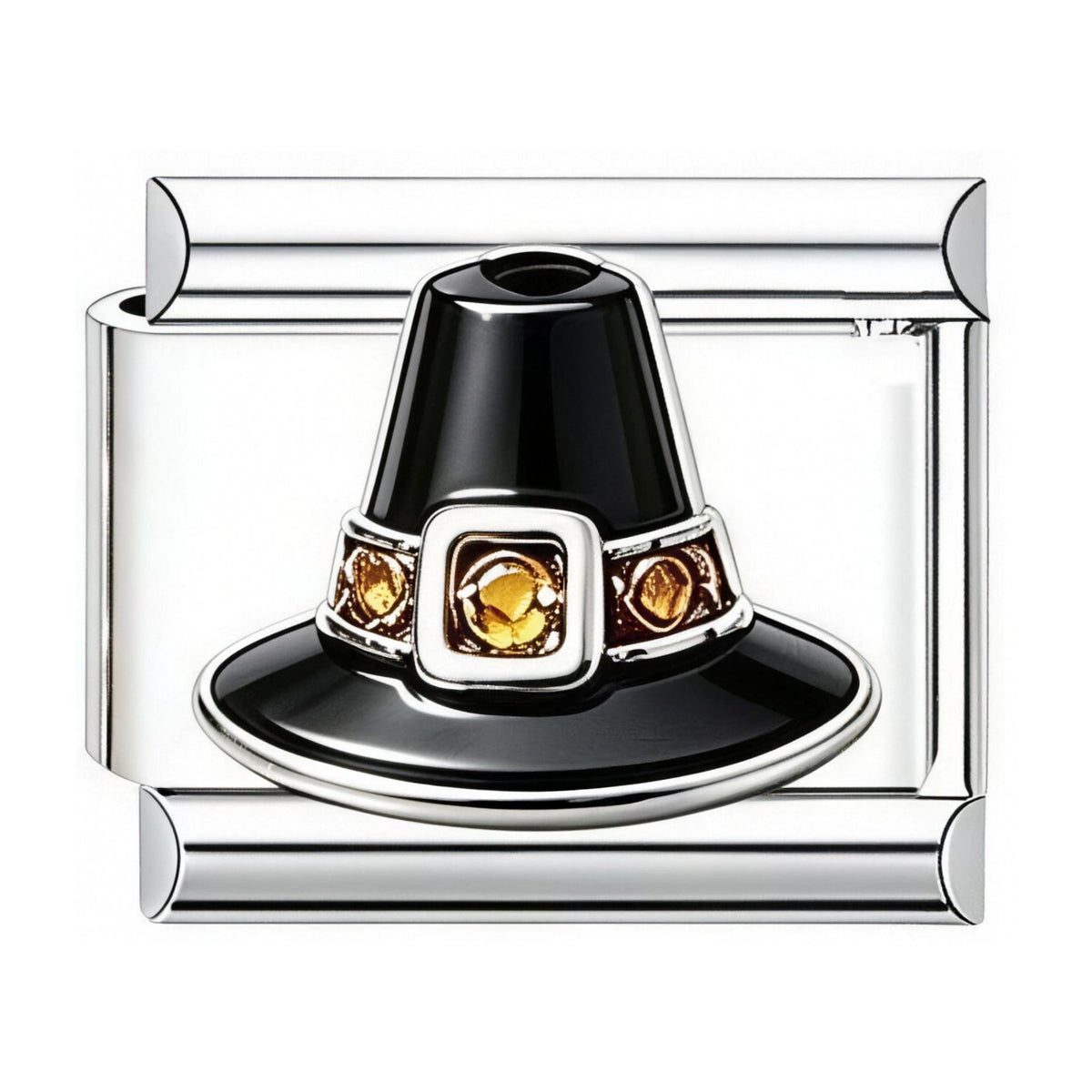 Pilgrim Hat Italian charm in silver - Barcelona souvenir