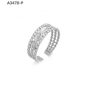 Curved Wave Three Ring