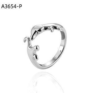 Ridged Petal Two Ring
