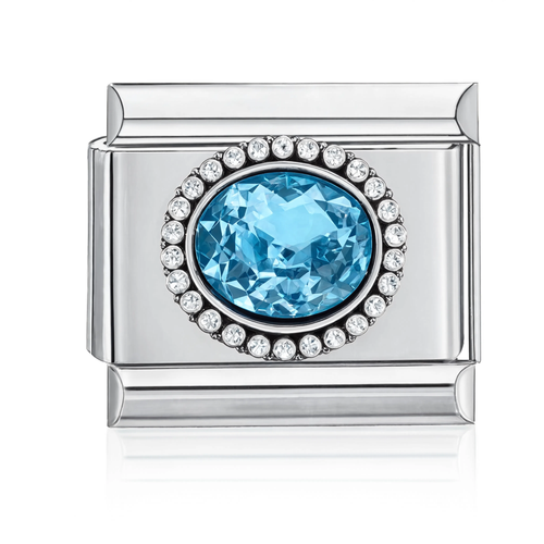 Aqua Gem Halo Charm HD
