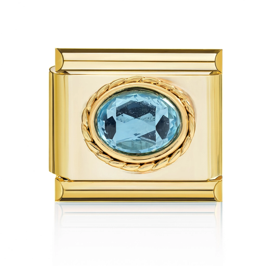 Aqua Oval Gem Charm Gold HD