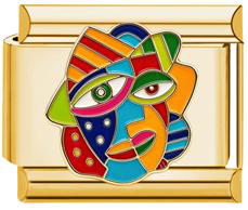 Barcelona Face Italian Charm - Gold