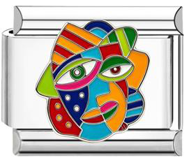 Barcelona Face Italian Charm - Silver