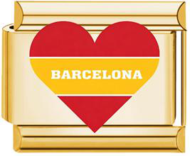 Barcelona Heart Italian Charm - Gold
