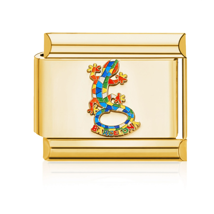 Barcelona Lizard Italian Charm - Gold