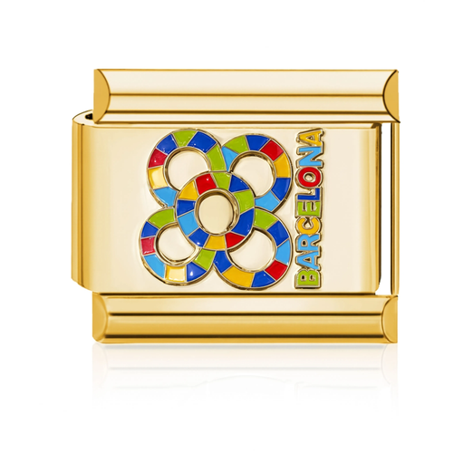 Barcelona Rings Mosaic Italian Charm - Gold
