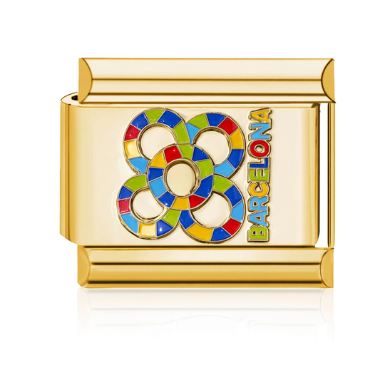 Barcelona Rings Mosaic Italian Charm - Gold