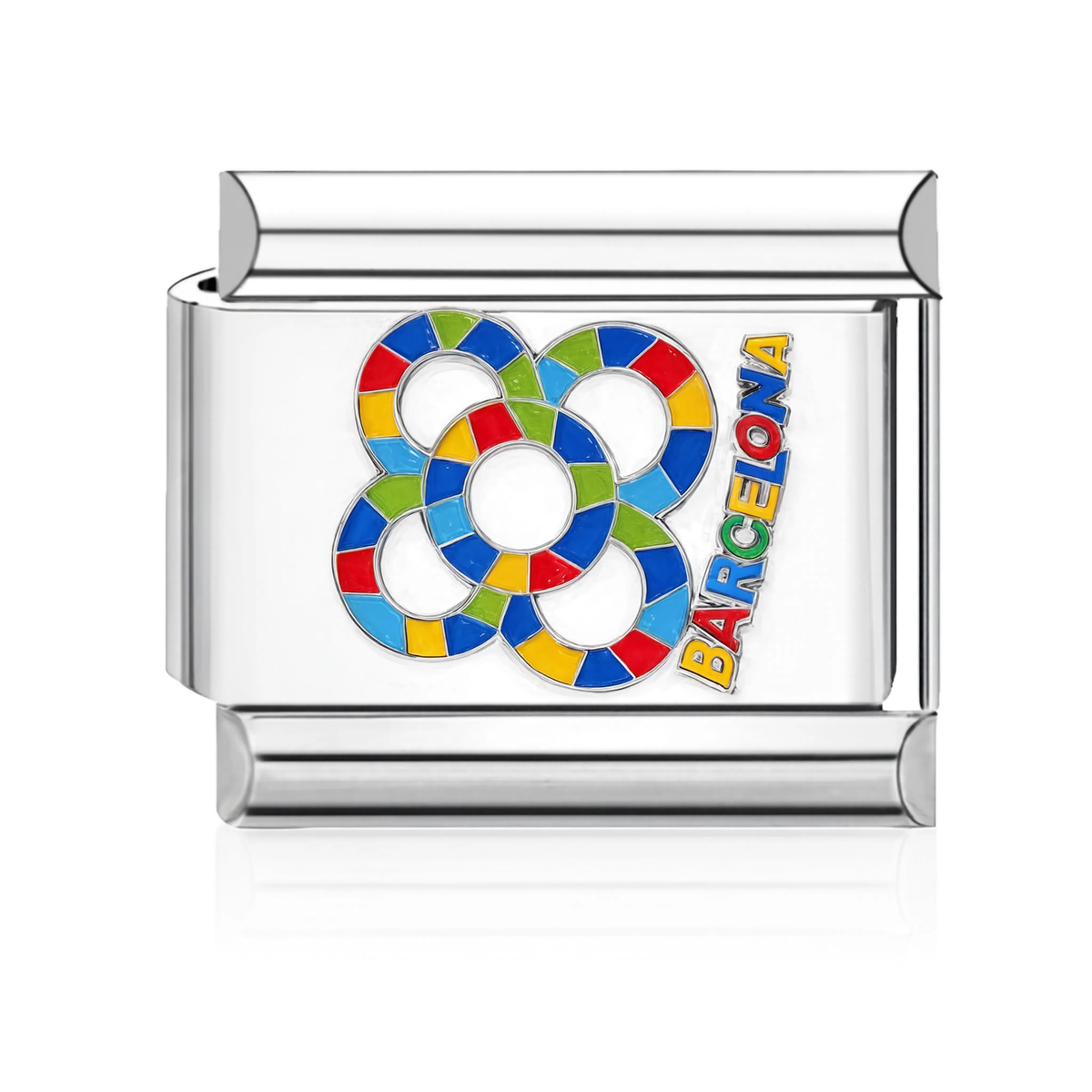 Barcelona Rings Mosaic Italian Charm - Silver