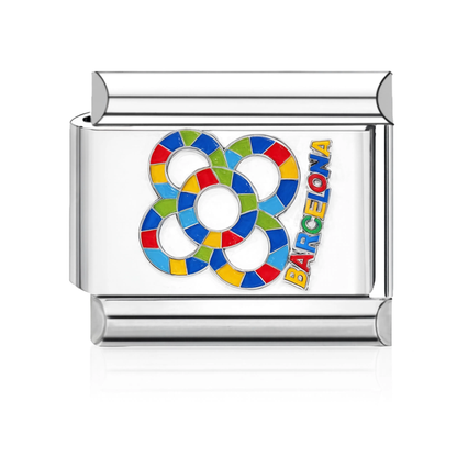 Barcelona Rings Mosaic Italian Charm - Silver