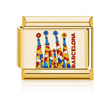 Barcelona Spires Mosaic Italian Charm - Gold