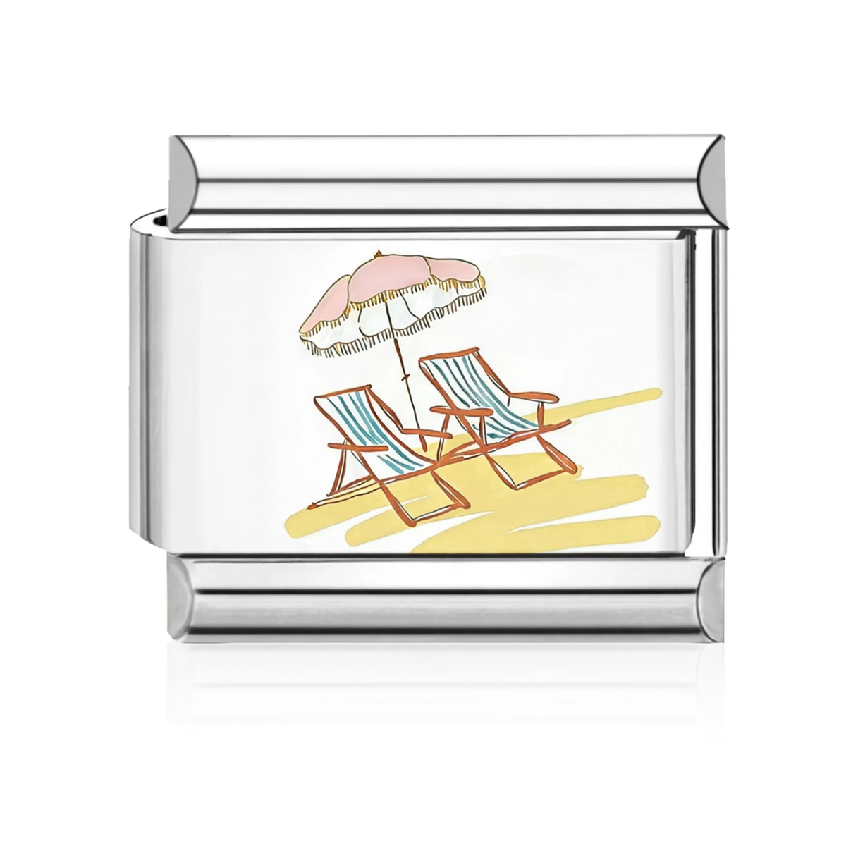 Beach Chairs Umbrella Italian Charm Silver