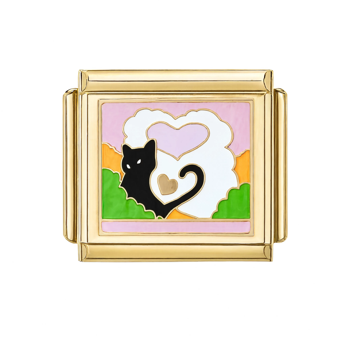 Black Cat Heart Gold