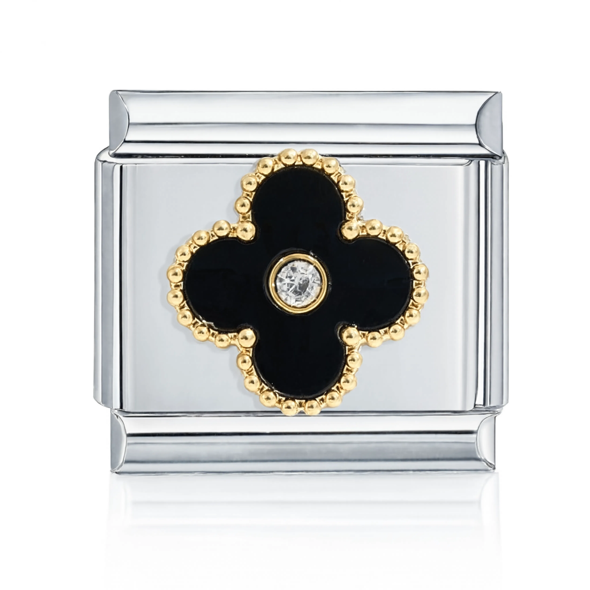 Black Clover Silver Italian Charm